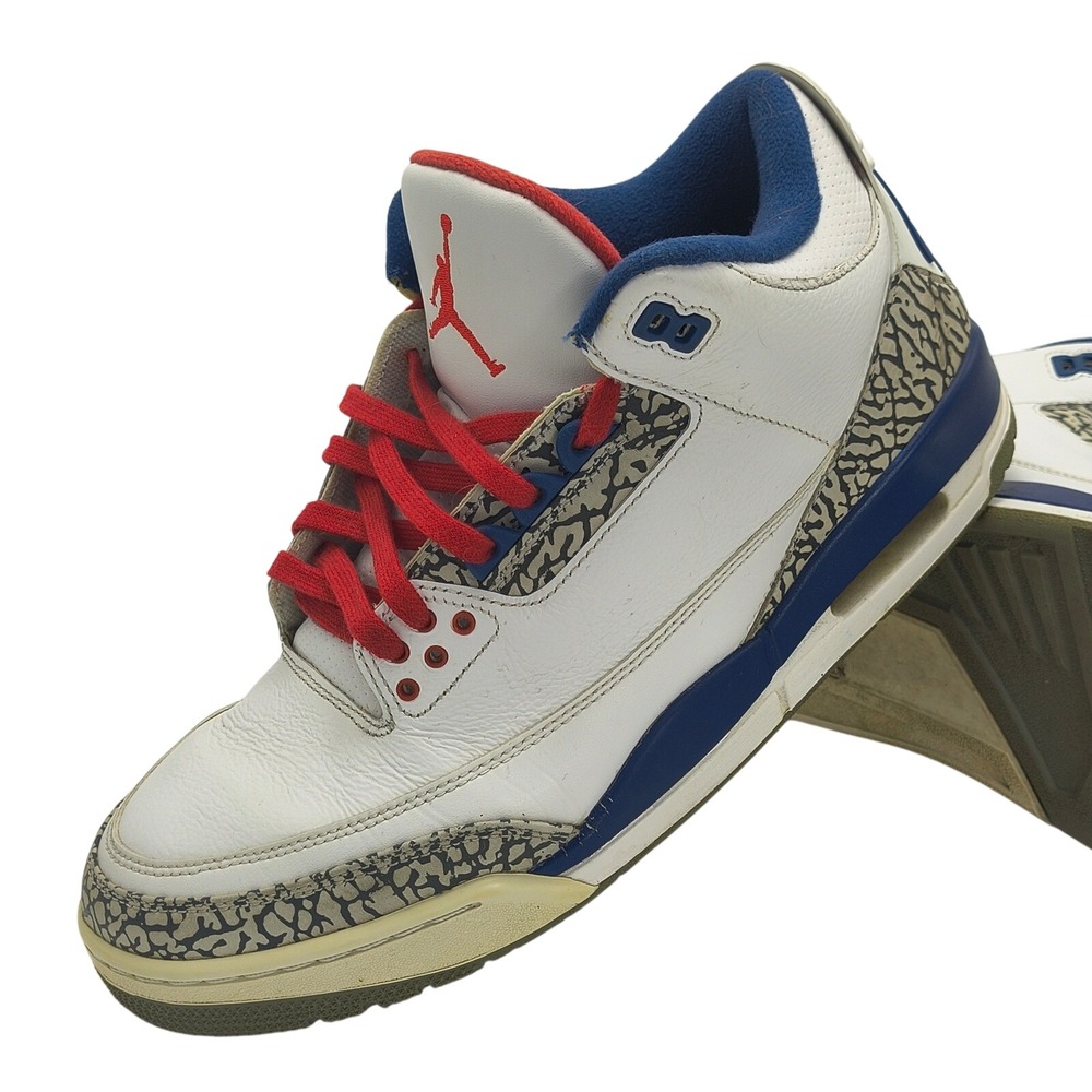 Nike Air Jordan 3 Retro OG True Blue Mens 12 White Blue Red 854262-106 2016